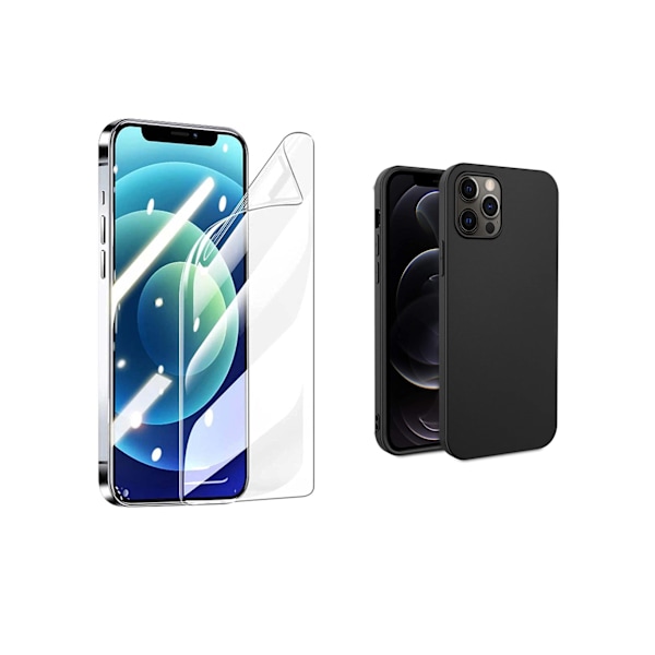 iPhone 13 Pro Max - Tunt Skyddsskal & Mjukt Skärmskydd Svart