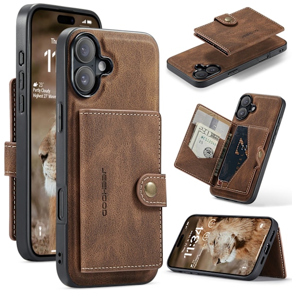 iPhone 16 Plus - Premiumskydd med Magnetiskt Kortfacksskal Grön