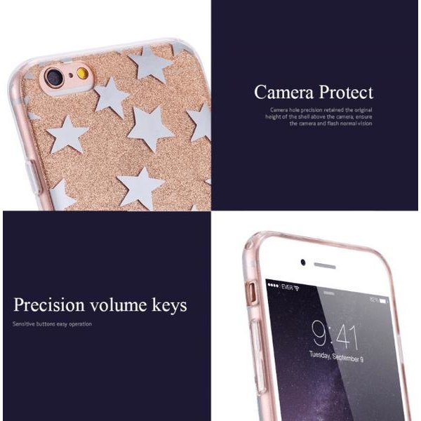 iPhone 6/6S Stilrent Crystalstar-skal från FLOVEME ORIGINAL Guld