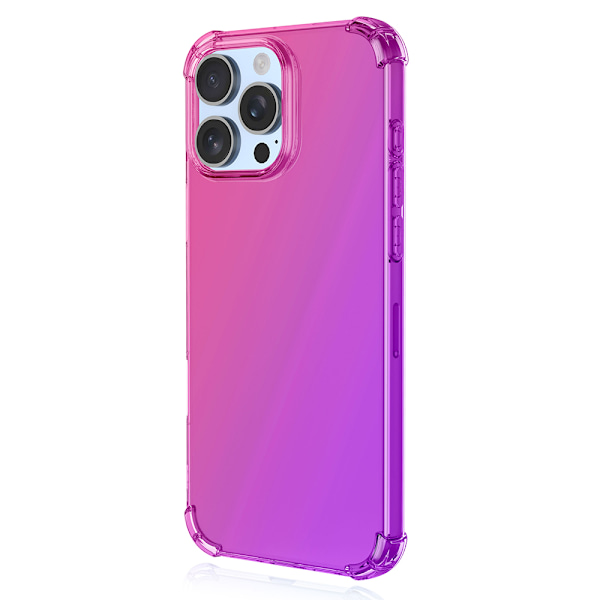 iPhone 16 Pro - Slitstarkt Skyddande Gradient Silikonskal Rosa/Lila