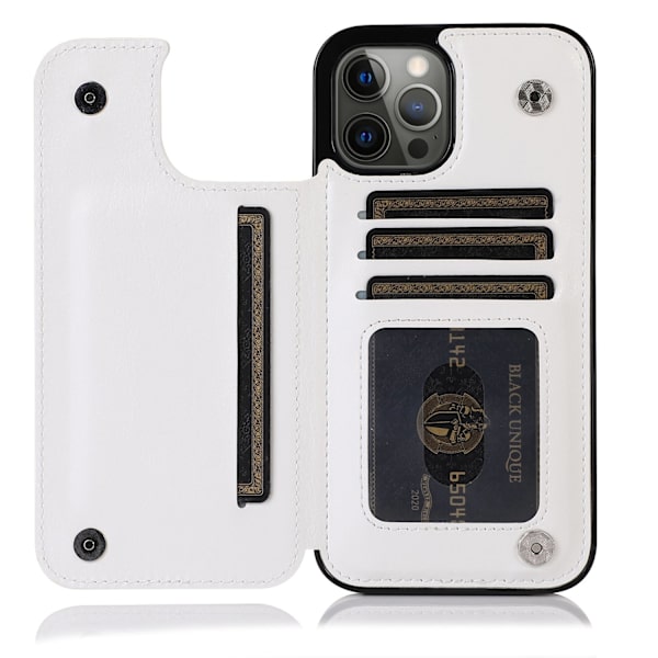 15 Pro - Läder Fodral med 3-kortfack White