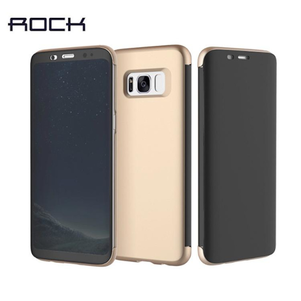 Galaxy S8 - ROCK Stilrent Transparent fodral (ORIGINAL) Guld