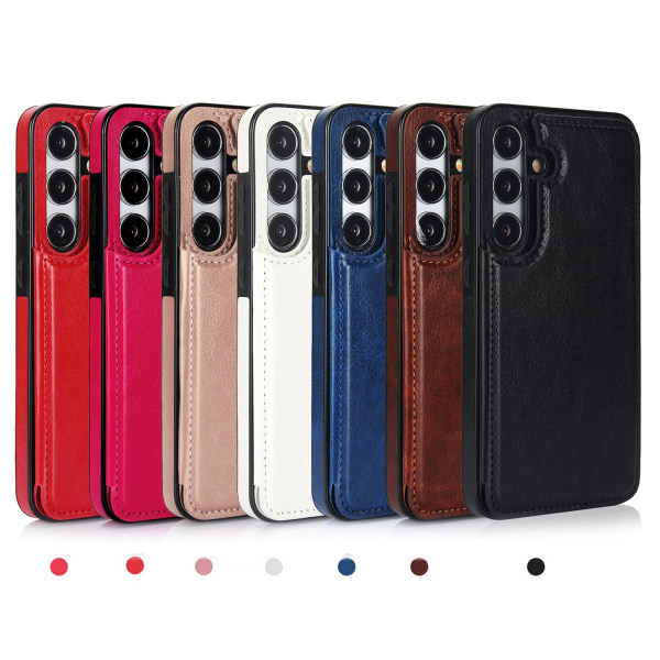 Samsung Galaxy S24 PLUS - Stilrent Skal med Plånbok/Kortfack Röd