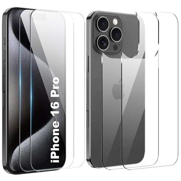 iPhone 16 Pro 3-Pack Skärmskydd Fram & Bak Transparent