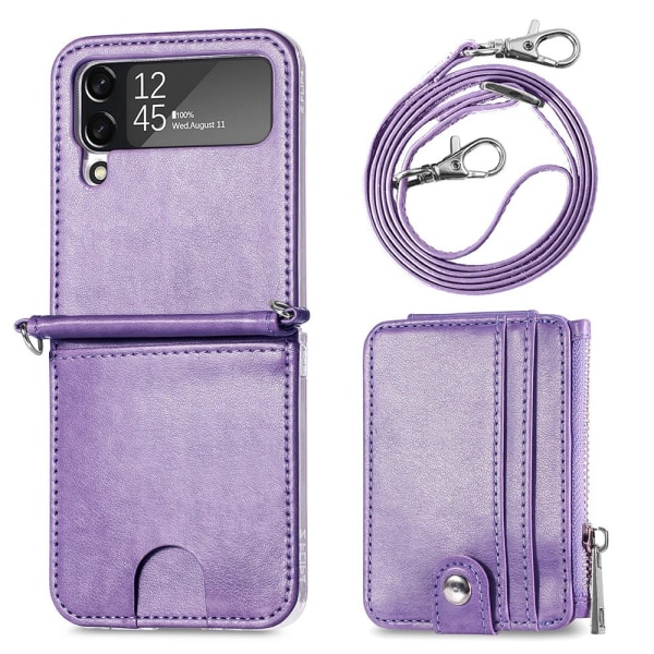 Samsung Galaxy Z Flip 4 - Suojakuori korttitelineellä Purple