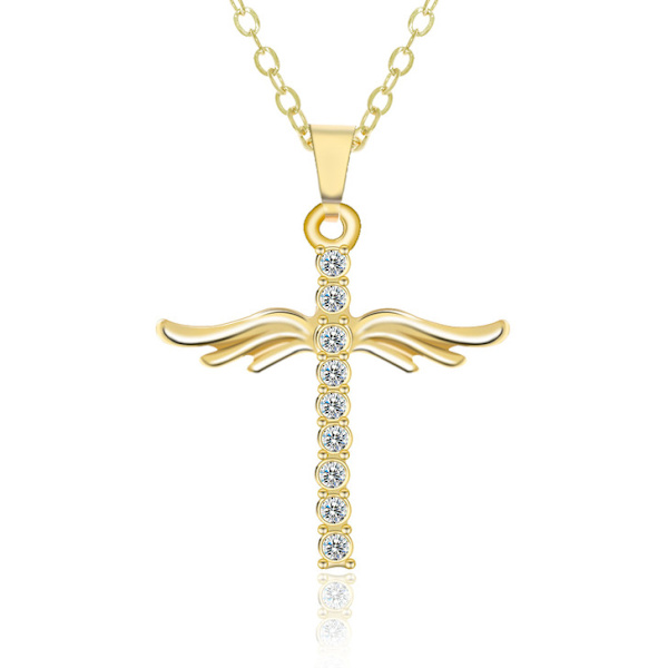 Stilsäkert Kors Halsband Roséguld