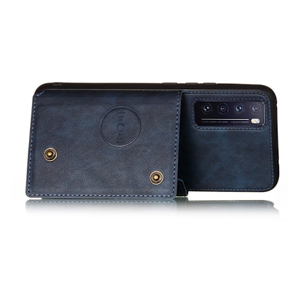 Huawei P Smart 2021 - Skal med Korthållare RETRO Svart