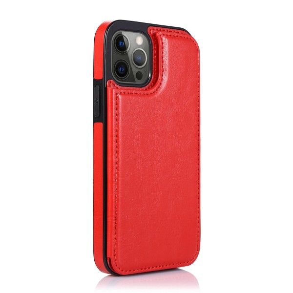 15 Pro - Läder Fodral med 3-kortfack Red