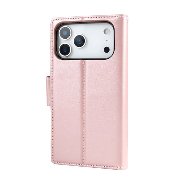 iPhone 17 Pro Miro 2-in-1 PU-Läderfodral med Ställfunktion Roséguld