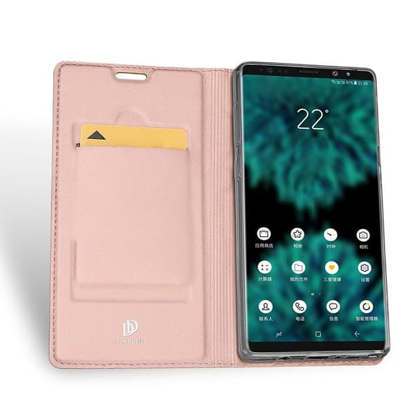 DUX DUCIS Stilrent Fodral med Kortfack - Samsung Galaxy Note 9 Guld