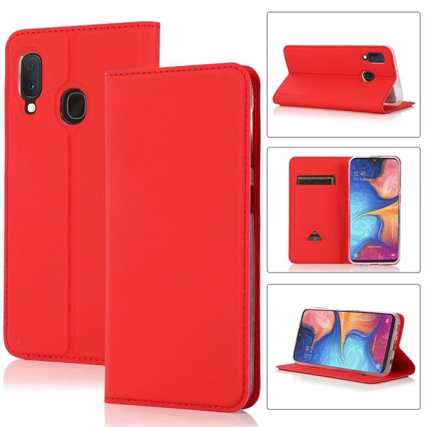 Samsung Galaxy A20E - Effektfullt Plånboksfodral Röd
