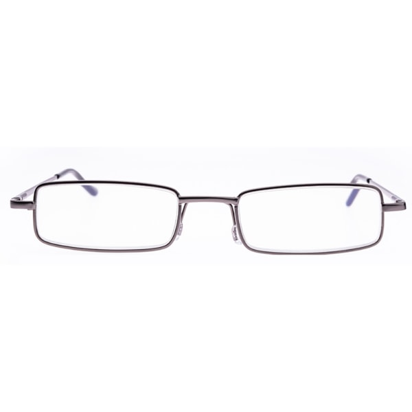 Læsebriller med styrke (+1.0-+4.0) Bærbar metalæske UNISEX Silver +1