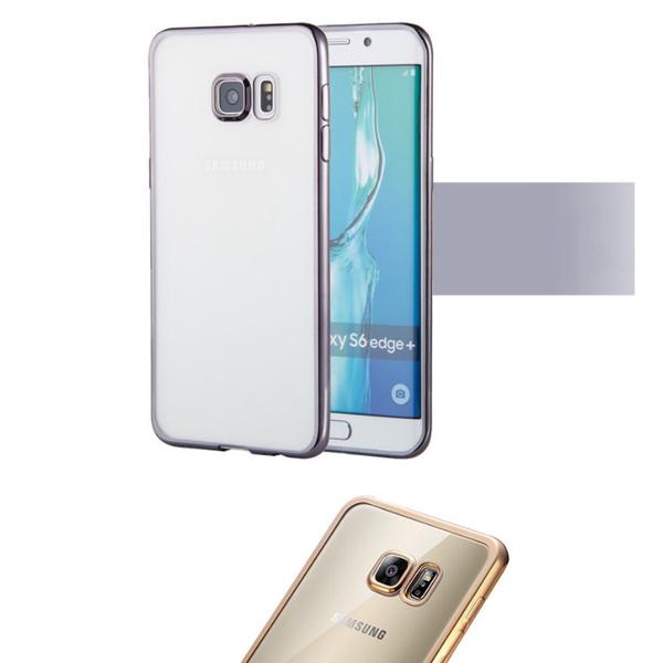 Samsung Galaxy S6 Edge - Stilig silikondeksel fra LEMAN Silver/Grå