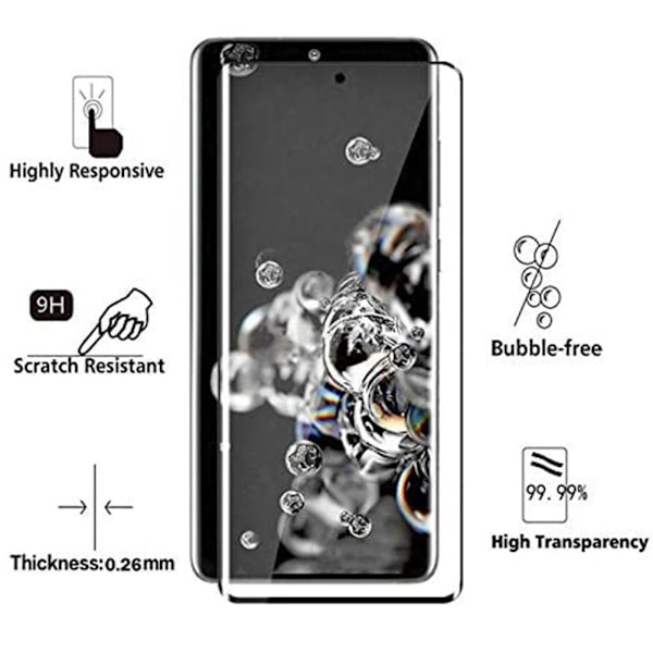 S20 Plus skærmbeskytter FULL-LIM 9H 0,2mm HD-Clear Transparent