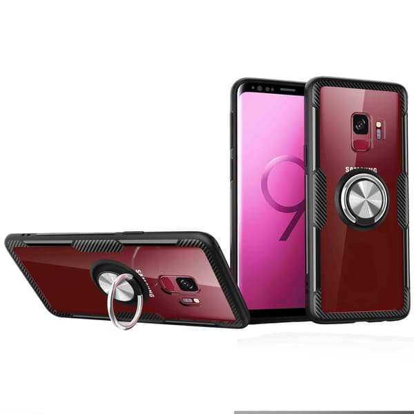 Samsung Galaxy S9 - Skal med Ringhållare (LEMAN) Marinblå/Silver
