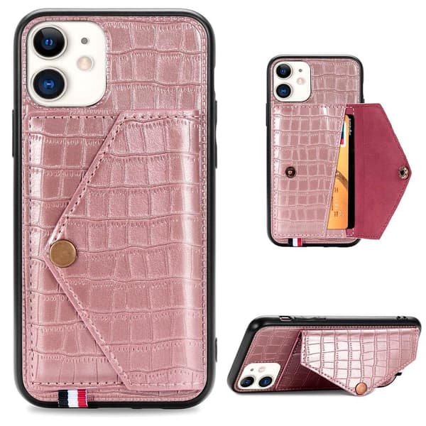 iPhone 11 - Stilfuldt krokodillecover med kortrum Blå