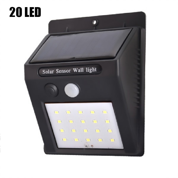 Solcells PIR Automatisk Utomhusbelysning 20 LED