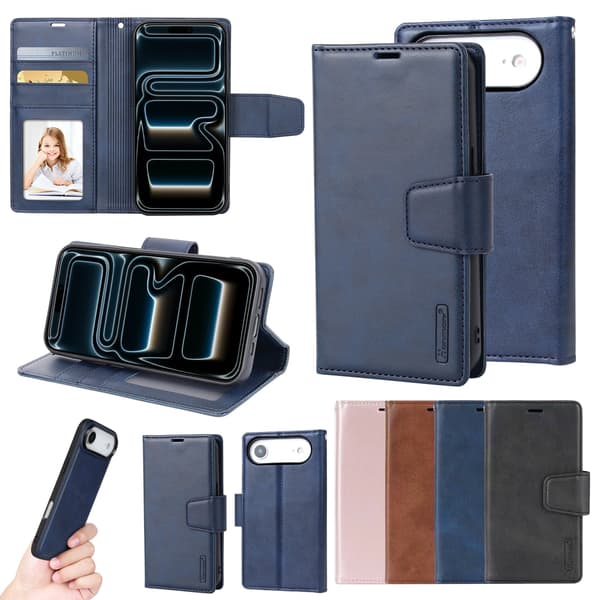 iPhone 17 Air Hanman Miro 2-in-1 Plånboksfodral i Premium PU-Läder Brun