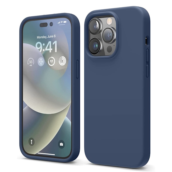 iPhone 14 Pro Max - Stilsäkert Skyddande Floveme Skal Mörkblå