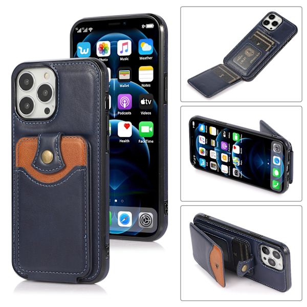 iPhone 14 Pro - Skal med Korthållare Grå