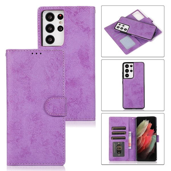 Samsung Galaxy S21 Ultra - Elegant Praktiskt Plånboksfodral Rosa