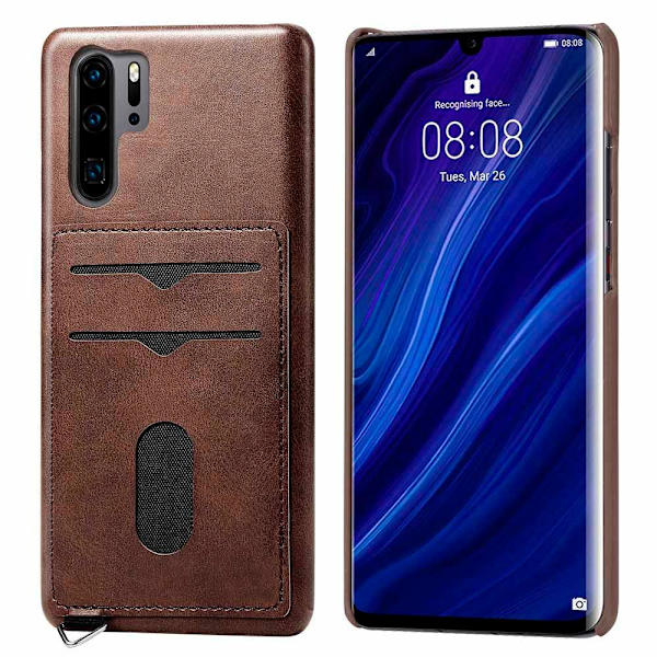 Huawei P30 Pro - Praktiskt Skal med Kortfack (LEMAN) Blågrön Blågrön