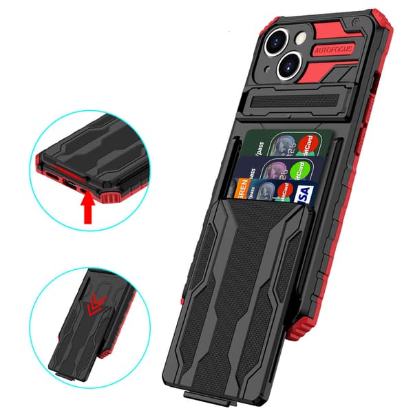 iPhone 13 - Plånboksfodral med Kortplatser och Kickstand Blå