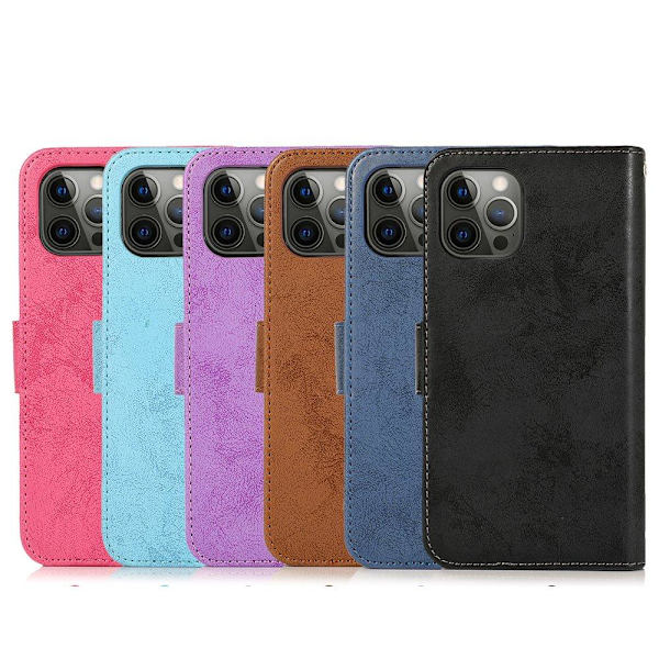 iPhone 12 Pro Max - Dobbeltfunktion Pung Etui Lila