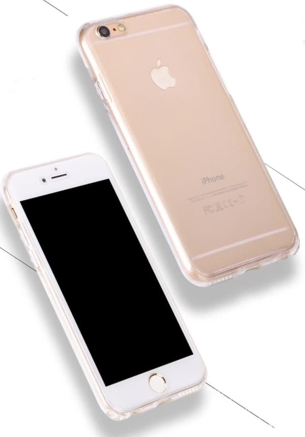 Dubbelsidigt Silikonfodral med TOUCHFUNKTION för iPhone 8 PLUS Genomskinlig