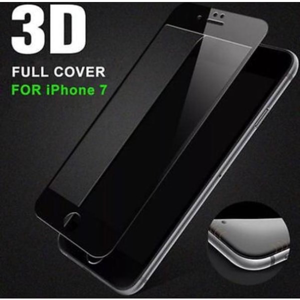 iPhone 7 3-PACK Skjermbeskytter 3D 9H Ramme 0,2 mm HD-Clear Svart Svart