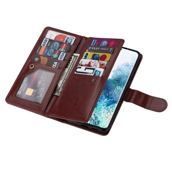 Samsung Galaxy S21 Plus - 9-Card Wallet Case Rosaröd