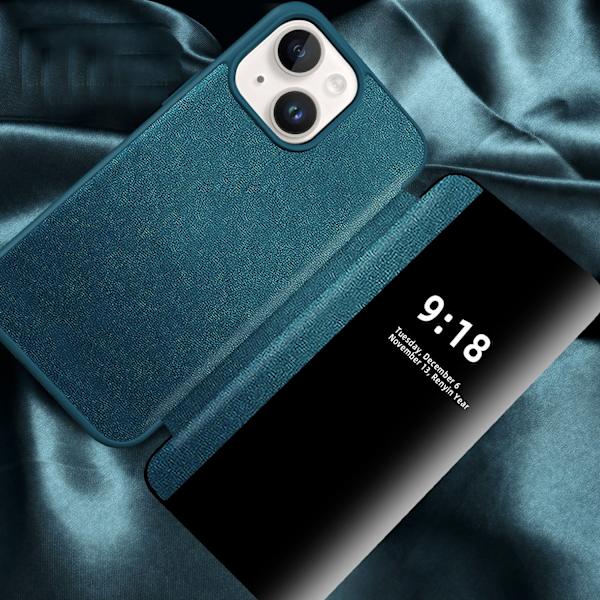 iPhone 13 mini - Skyddsfodral med Fönster och Fack Grön