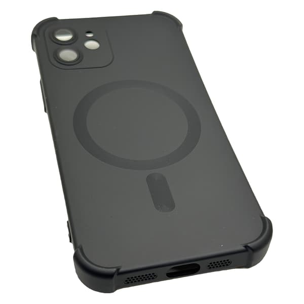 iPhone 12 -  Silikonskal med Magnetiskt Stötskydd Svart