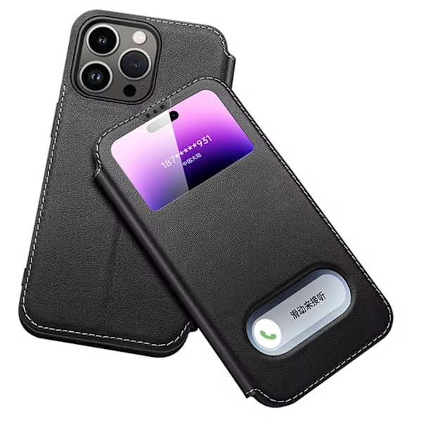 iPhone 16 Pro - Elegant läderskal med perfekt skydd! Röd