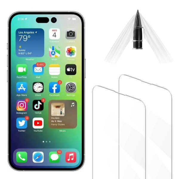 2-PACK iPhone 14 Pro Max Skärmskydd Hydrogel HD 0,2mm Transparent