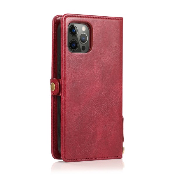 iPhone 15 Pro Max - Elegant plånboksfodral i läder Red