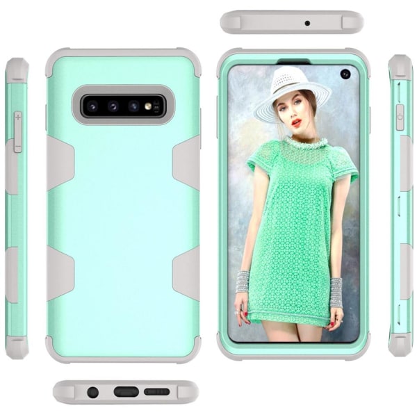 Samsung Galaxy S10 - Praktiskt Skyddande Skal RUGGED ROBOT Svart/Guld