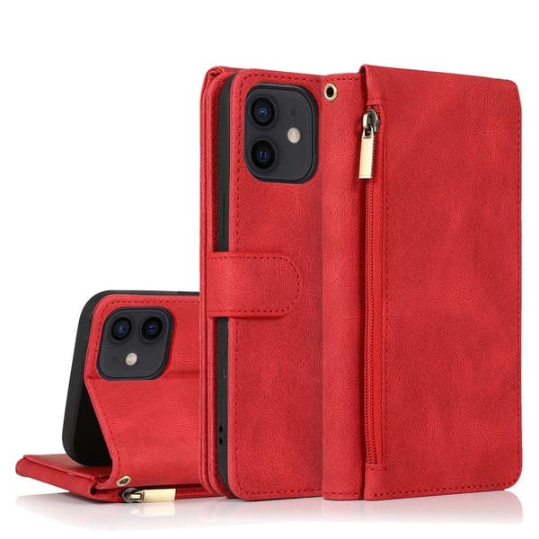 iPhone 12 - Floveme Wallet Cover Brun