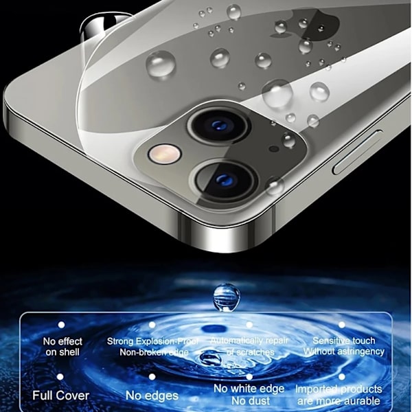 iPhone 15 pro max Back Hydrogel Skärmskydd HD 0,2mm Transparent