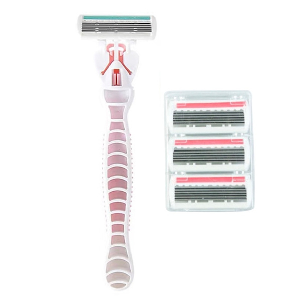 Smidig Rakhyvel med 3 Extra Huvuden Rosa