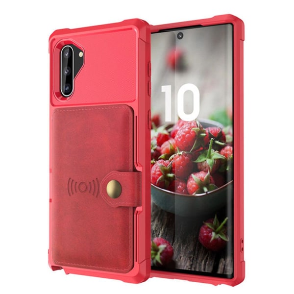 Samsung Galaxy Note10 - Stilfuldt cover med kortrum Röd