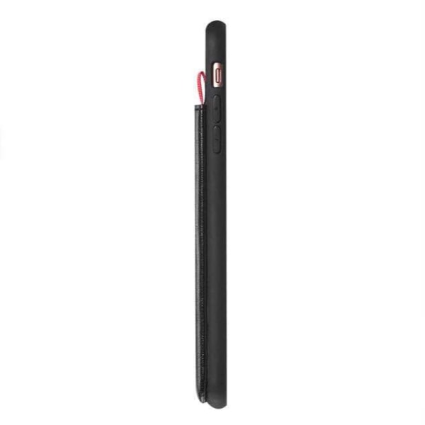 iPhone 11 Pro Max - Praktiskt Retro Leman Skal med Kortfack Red Röd