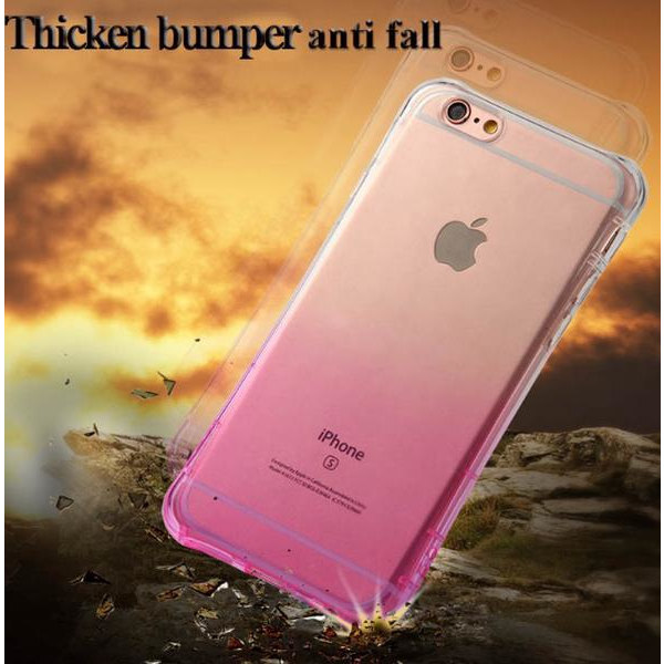 iPhone 6/6S PLUS- Elegant OMBRE silikonskal med extra tjock kant Röd