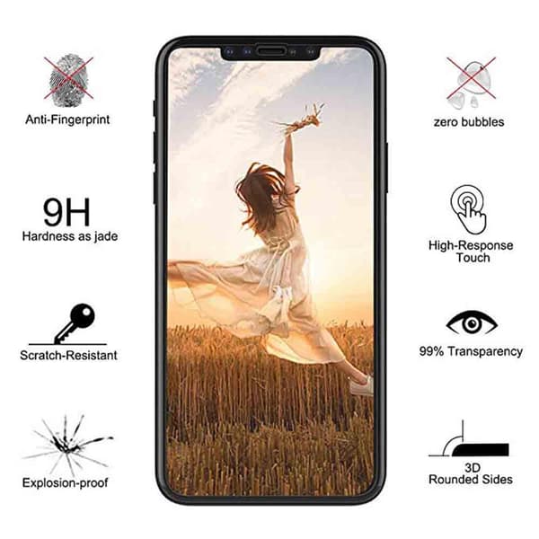 iPhone 11 Pro Max Skärmskydd 2.5D Ram 9H HD-Clear Svart