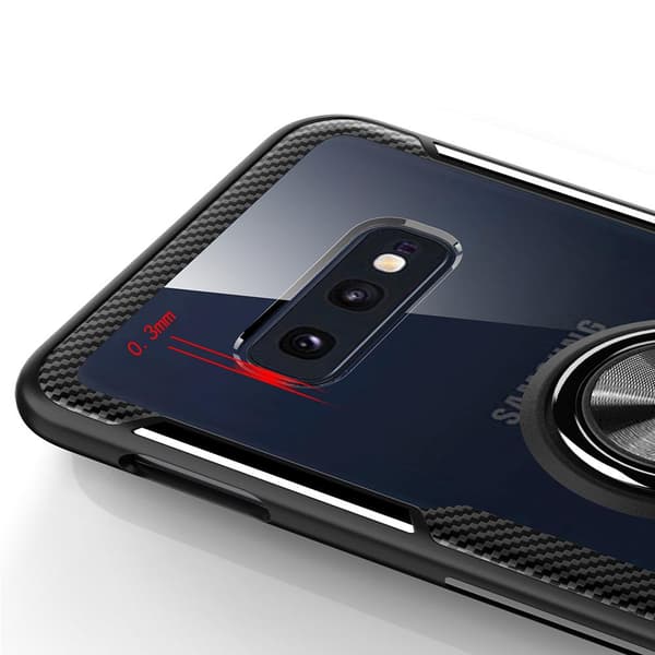 Samsung Galaxy S10 Plus - Stilrent Skal med Ringhållare (LEMAN) Marinblå/Silver