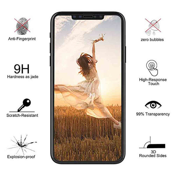 iPhone 11/ XR Skärmskydd 2.5D Ram 9H HD-Clear Screen-Fit Black