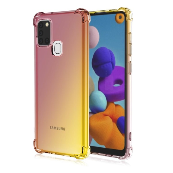 Samsung Galaxy A21S - Floveme silikondeksel Rosa/Lila