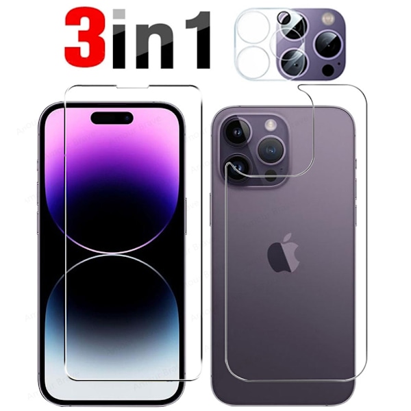 2-Pack iPhone 15 Pro Fram- & Baksida Kameralinsskydd Transparent