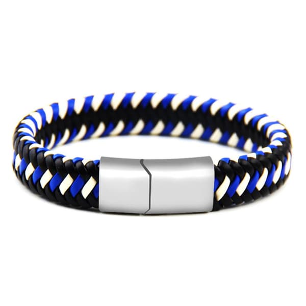 Flätat Slittåligt Unisex Armband Vit-Röd