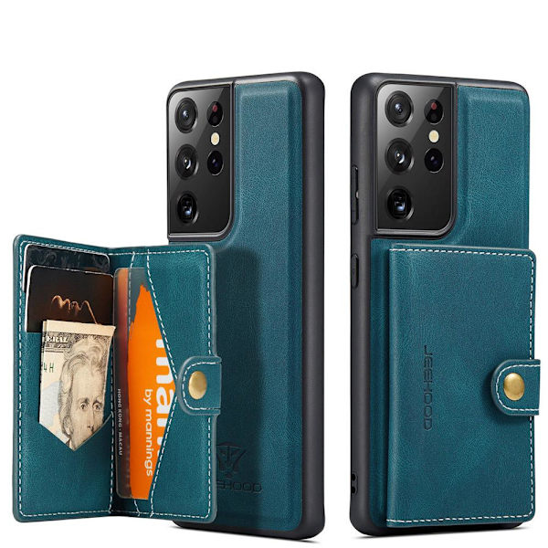 Samsung Galaxy S21 Ultra - Skal med Korthållare Grön